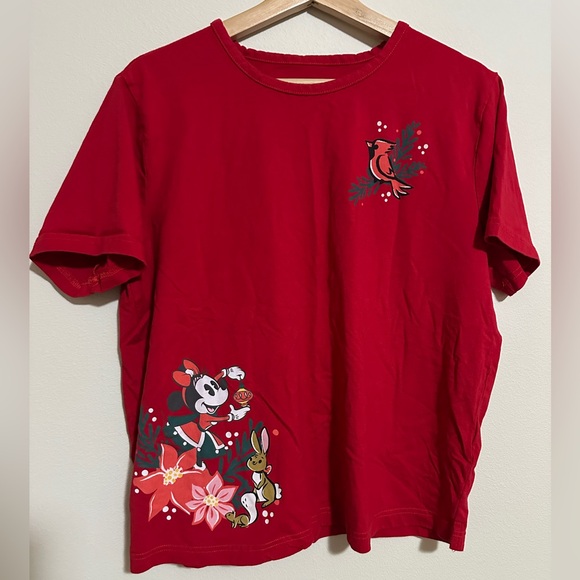 Disney Red Christmas Pajama Set Shirt - Picture 3 of 8